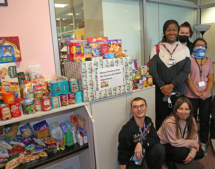 Food donations from students at Epping Forest campus New City College for local foodbanks
