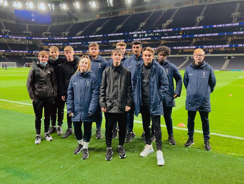 Sport students selected for pitchside experience at Spurs match