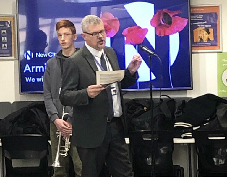 Students studying the Uniformed Public Services course at New City College Havering Sixth Form led a Remembrance Day parade to honour British and Commonwealth service members.